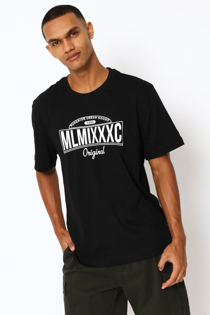 Mlmixxxc Print Tee - Black