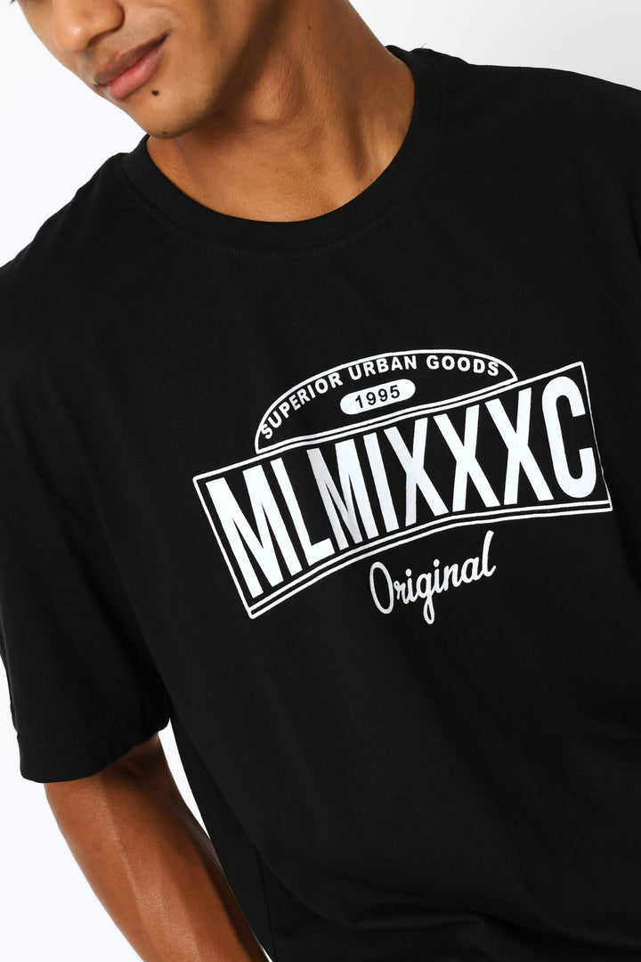Mlmixxxc Print Tee - Black