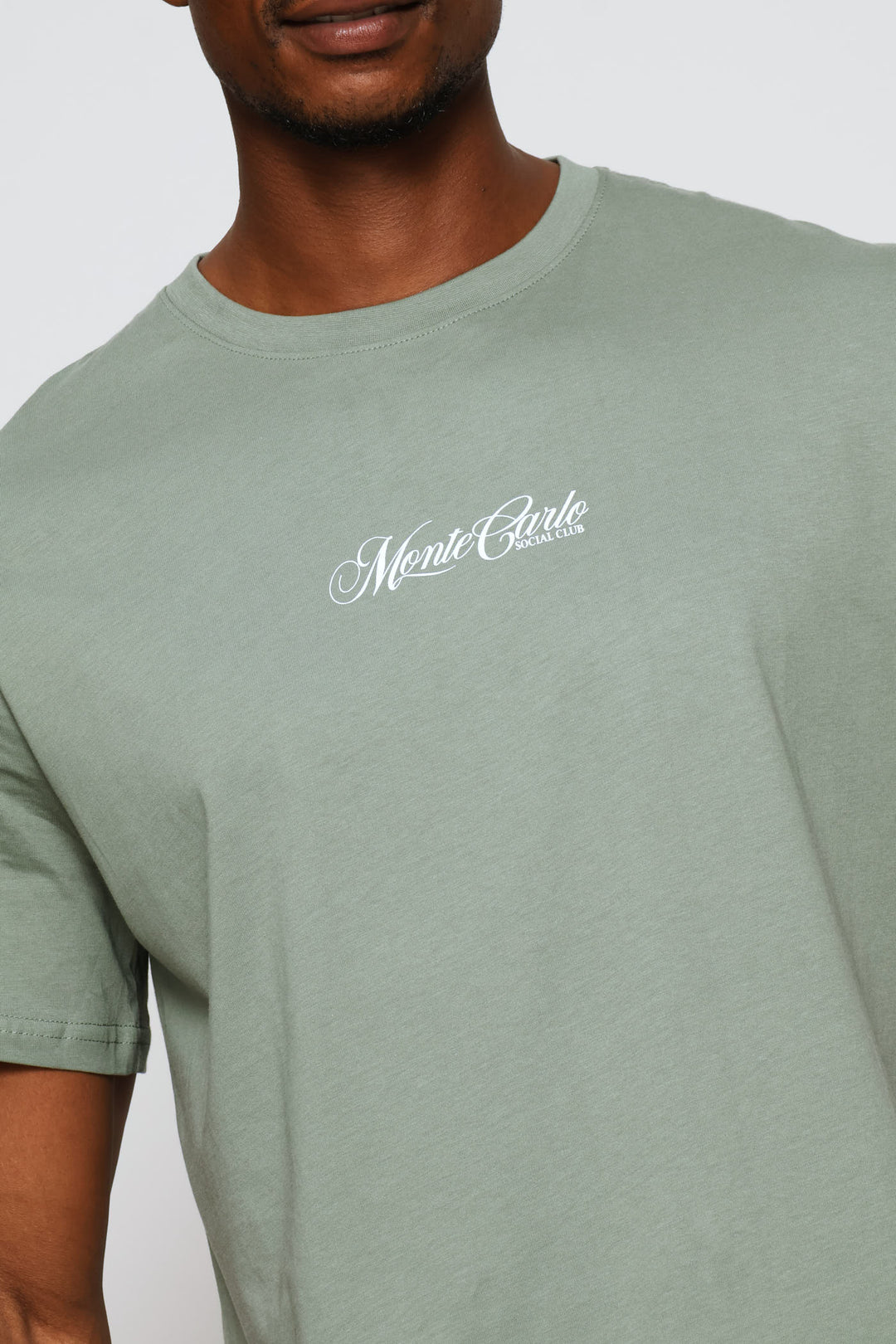 Monte Carlo Social Club Front & Back Print Tee - Sage