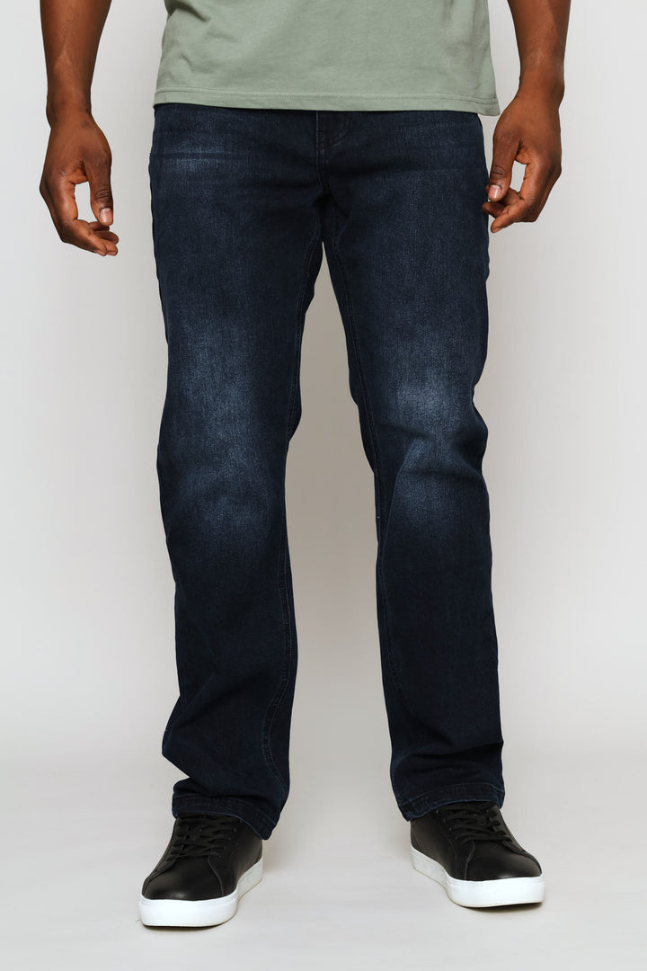 Blasted Straight Denim - Blue/Black