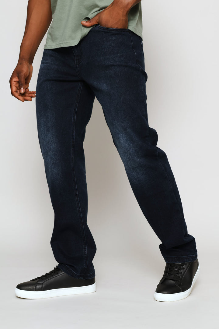 Blasted Straight Denim - Blue/Black