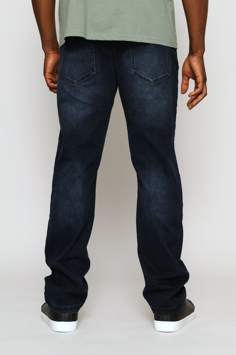 Blasted Straight Denim - Blue/Black