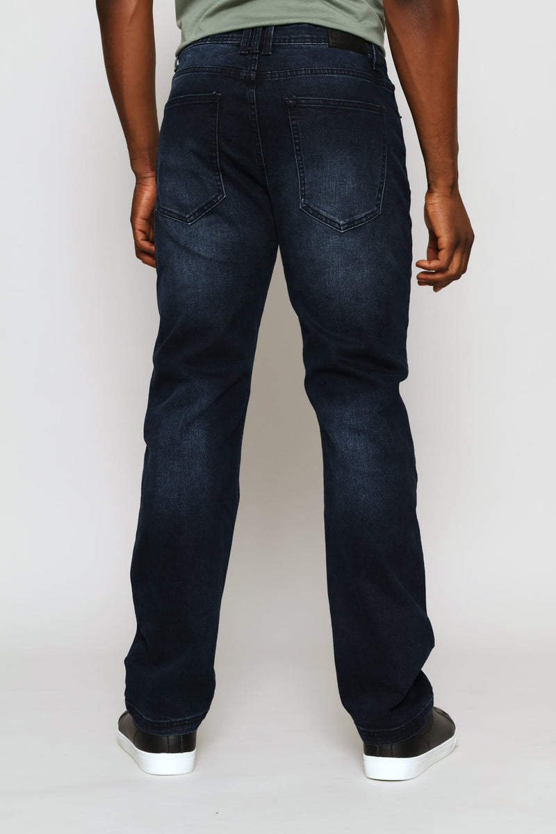 Blasted Straight Denim - Blue/Black