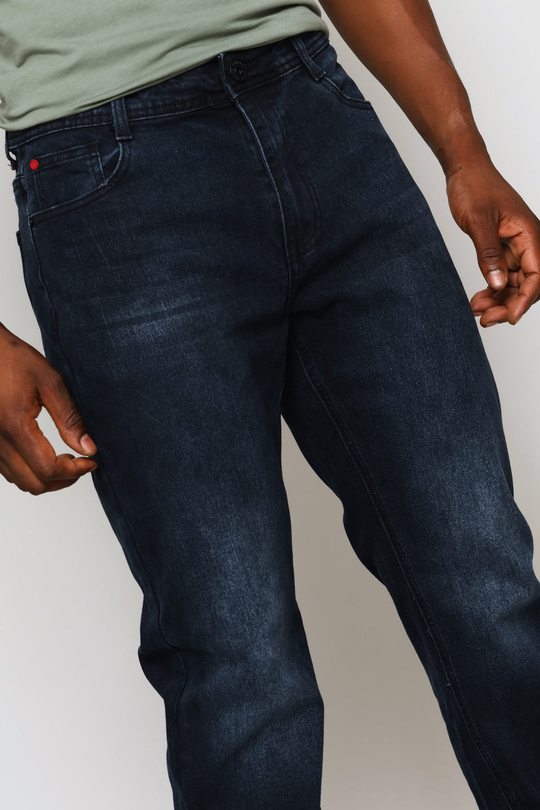 Blasted Straight Denim - Blue/Black