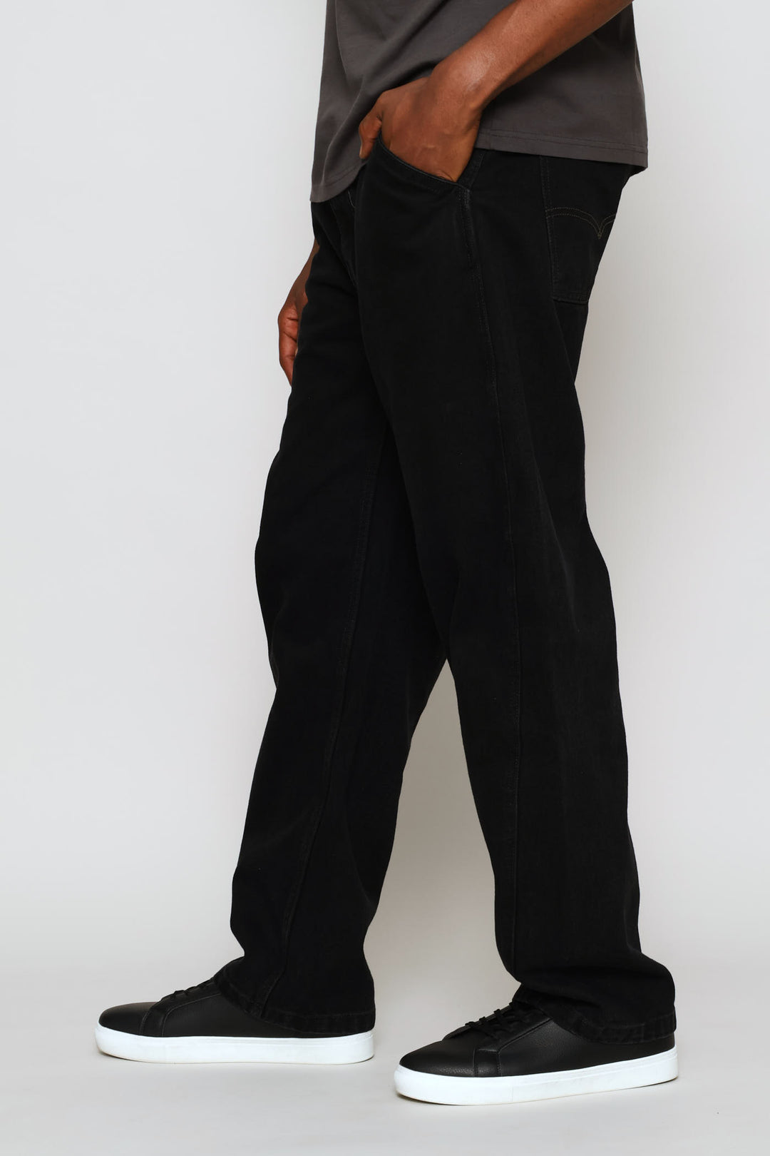 Forget Me Not Baggy Barrel Denim - Black