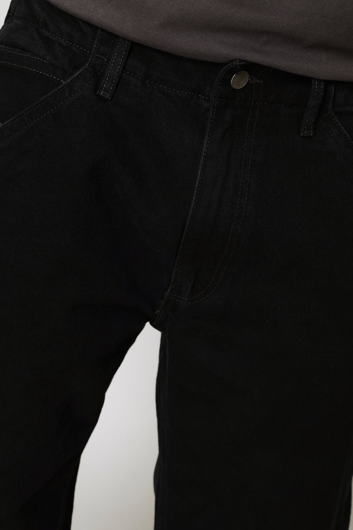 Forget Me Not Baggy Barrel Denim - Black
