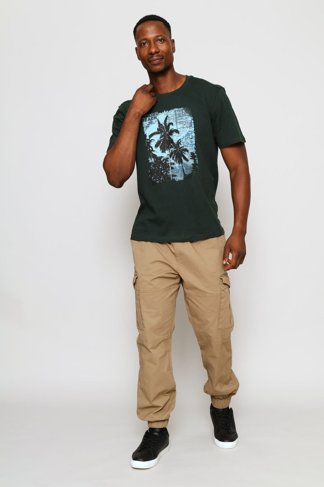 Malibu Beach Tropics Tee - Moss Green