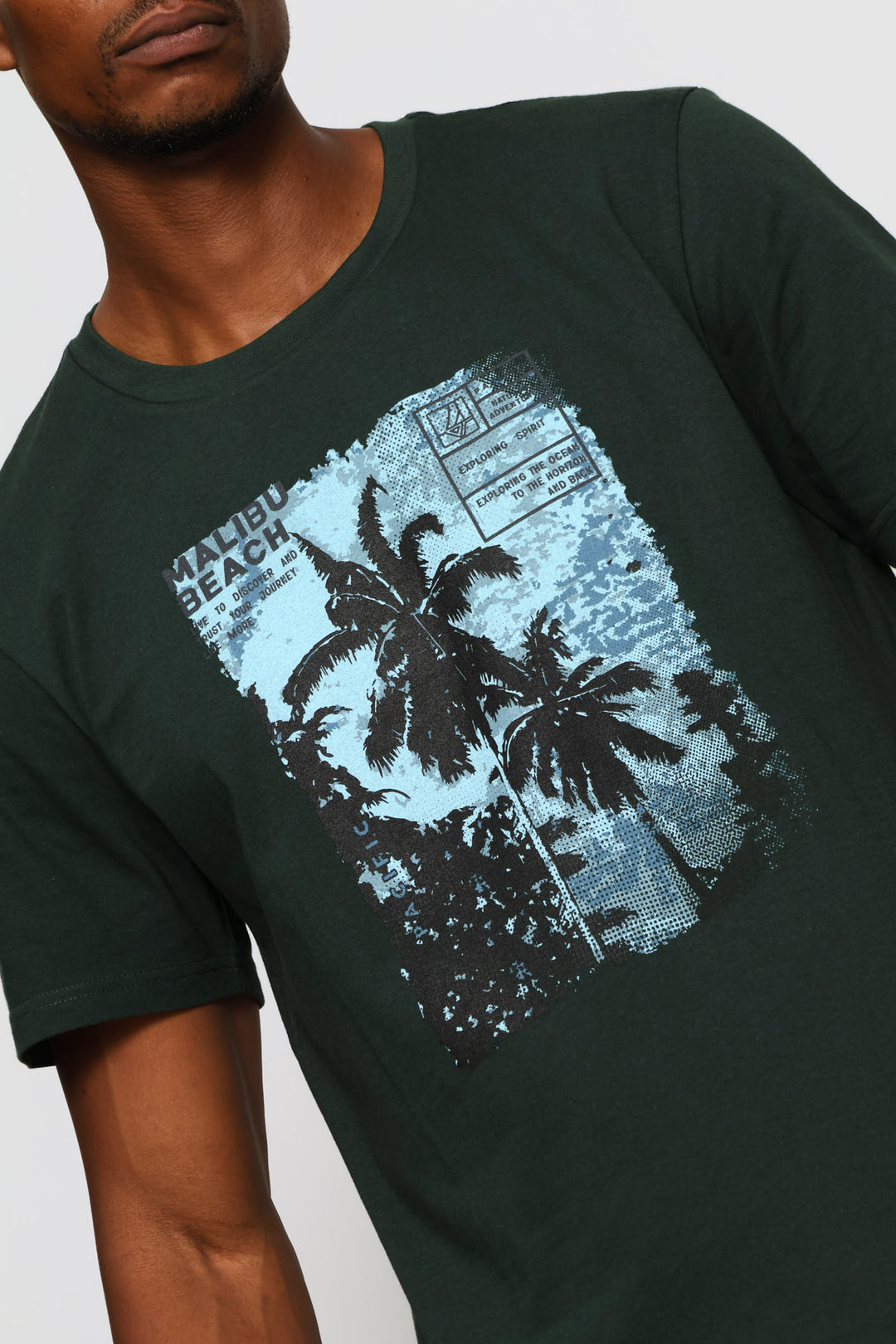 Malibu Beach Tropics Tee - Moss Green