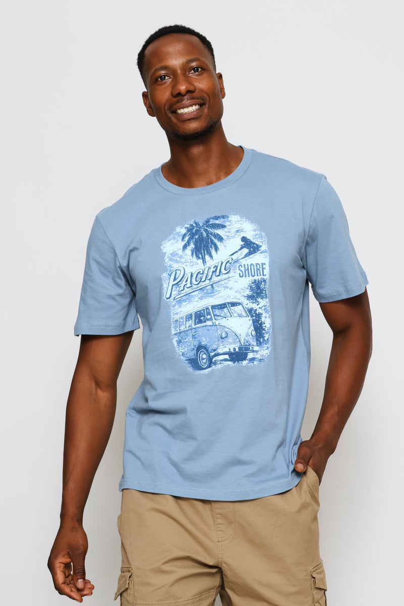 Pacific Camper Tee - Dusty Blue