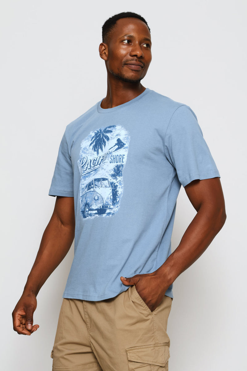 Pacific Camper Tee - Dusty Blue