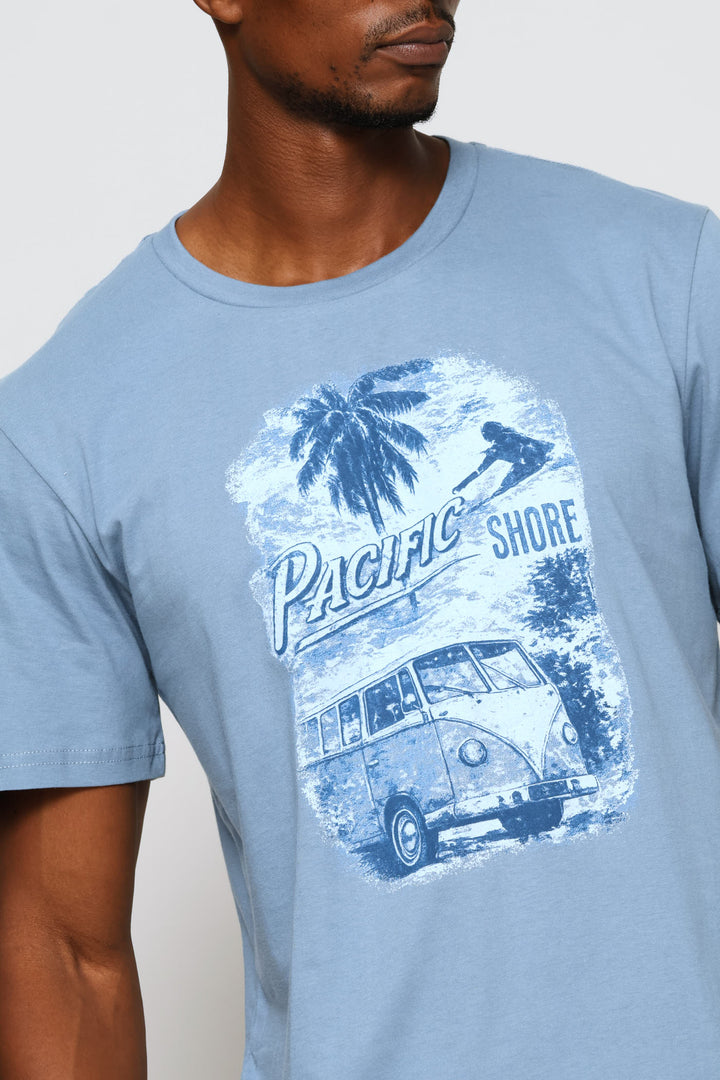 Pacific Camper Tee - Dusty Blue