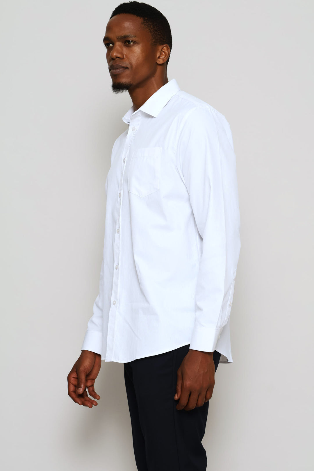 Regular Tonal Stripe Textured Shirt - White