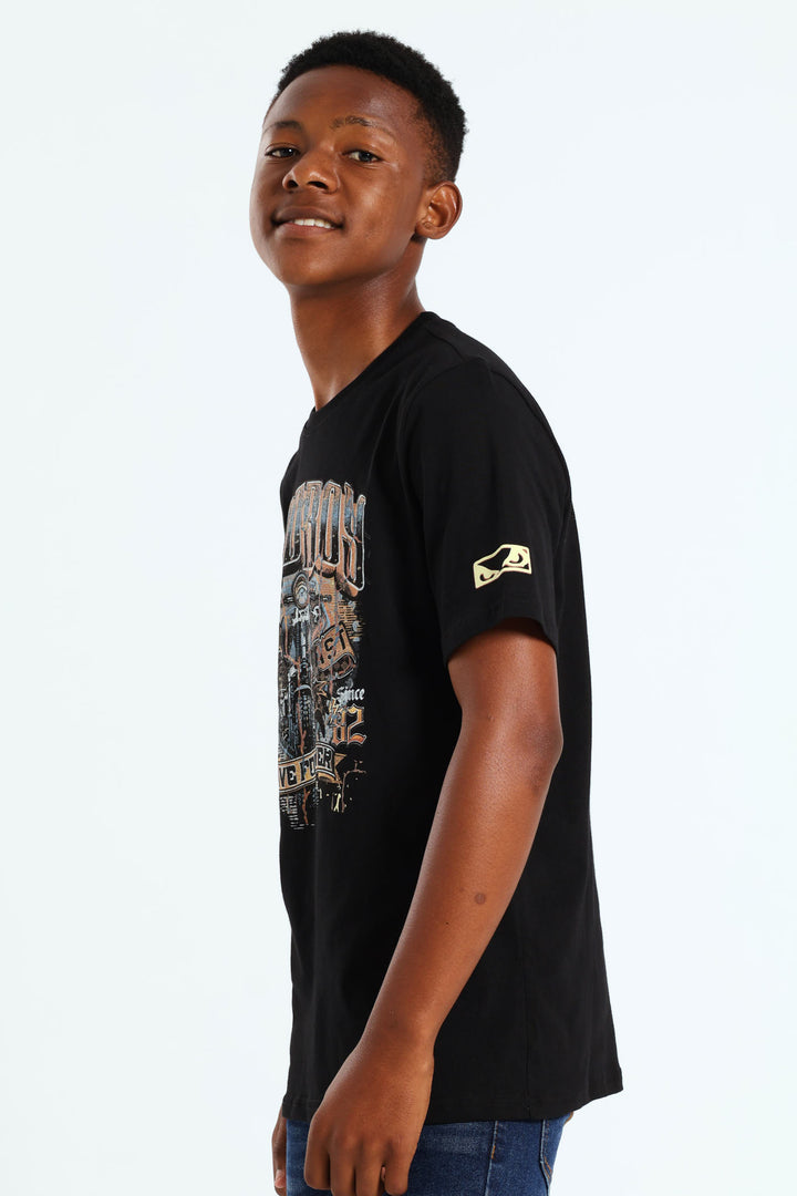Boys Live Fast Tee - Black