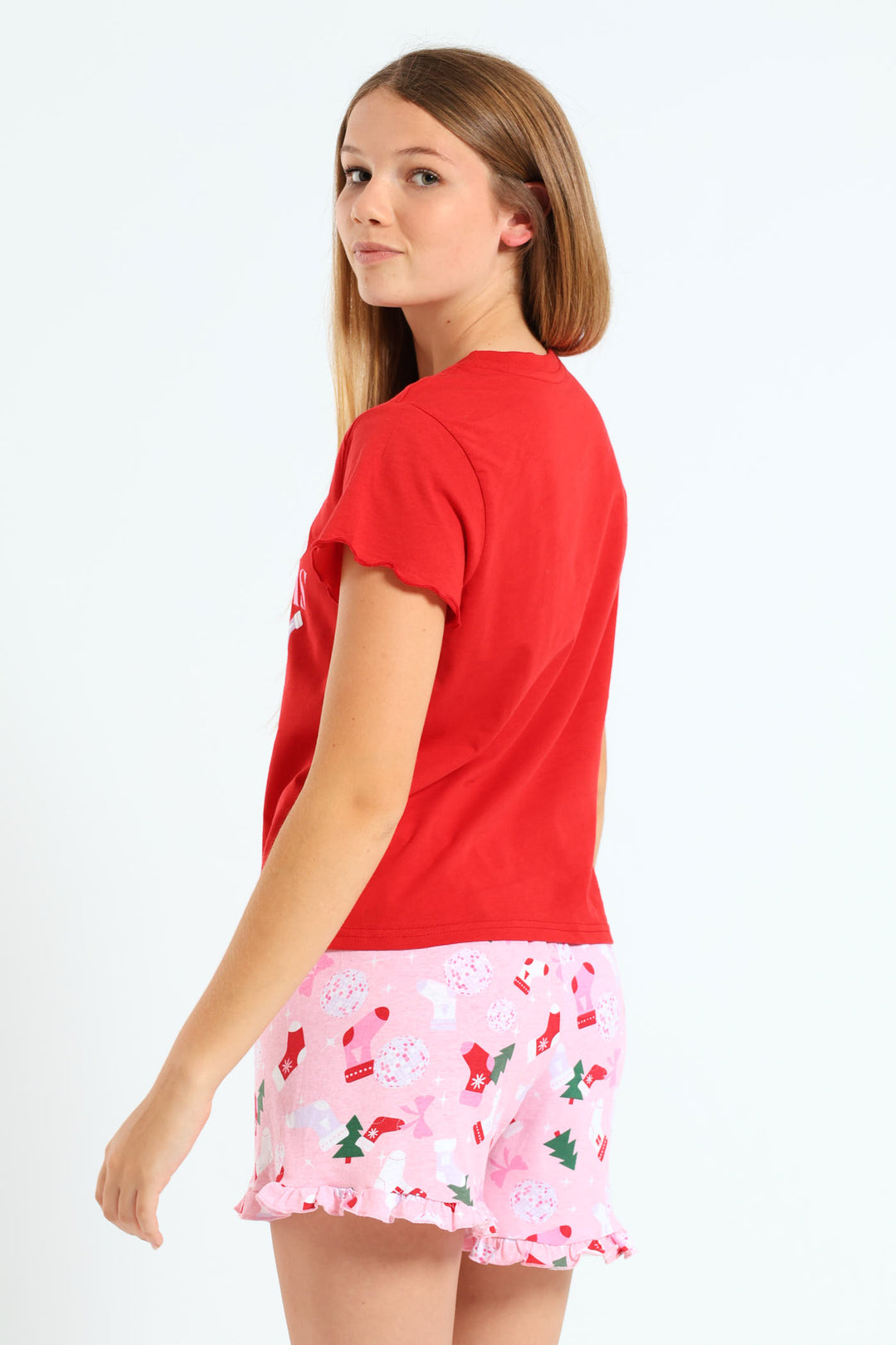 Girls In My Christmas Era Sleep Set - Pink/Red