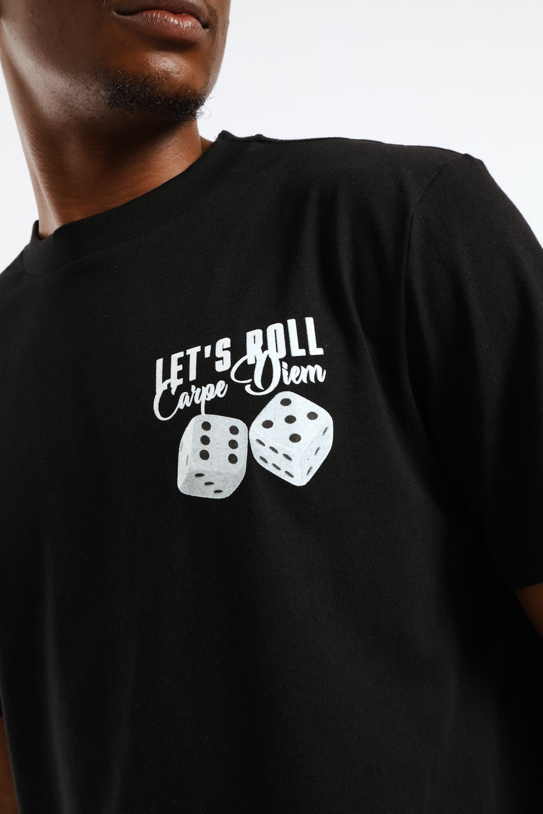 Dice Victorty Front & Back Print Tee - Black