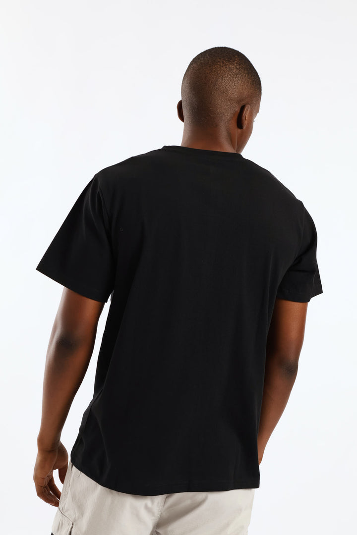 La Basic Print Tee - Black