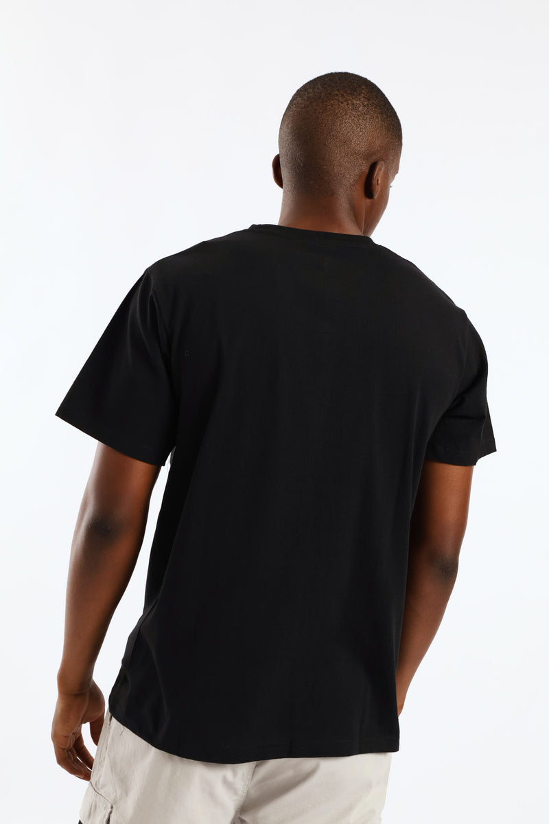 La Basic Print Tee - Black