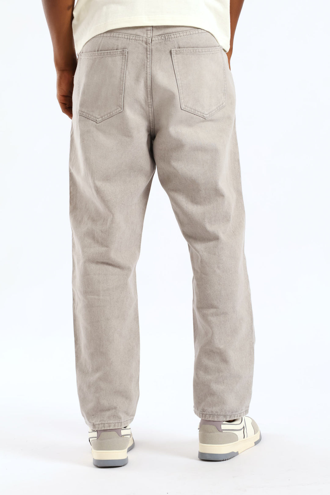Loose Fit Pintuck Fash Denim - Light Grey
