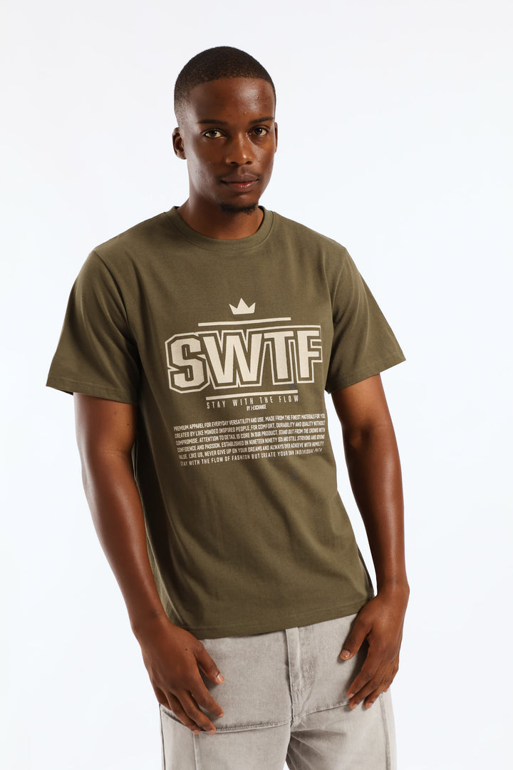 Swft Basic Print Tee - Fatigue