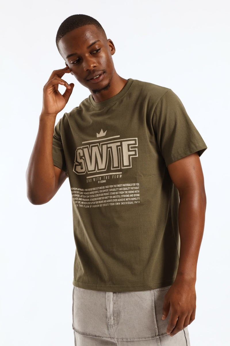 Swft Basic Print Tee - Fatigue