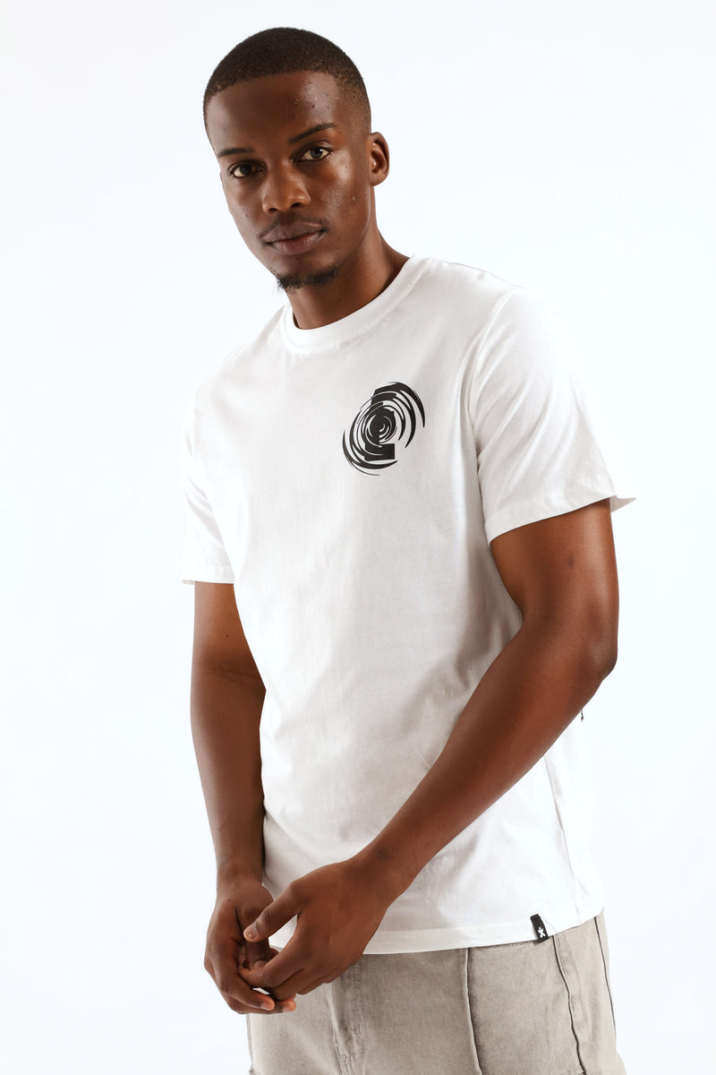 Front & Back Printed Tee - White