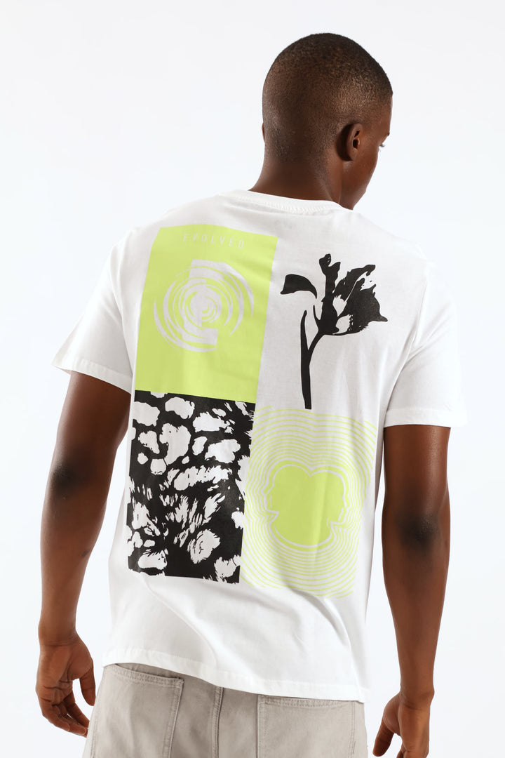 Front & Back Printed Tee - White