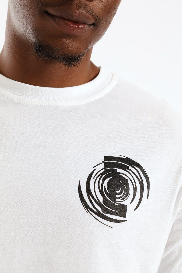 Front & Back Printed Tee - White
