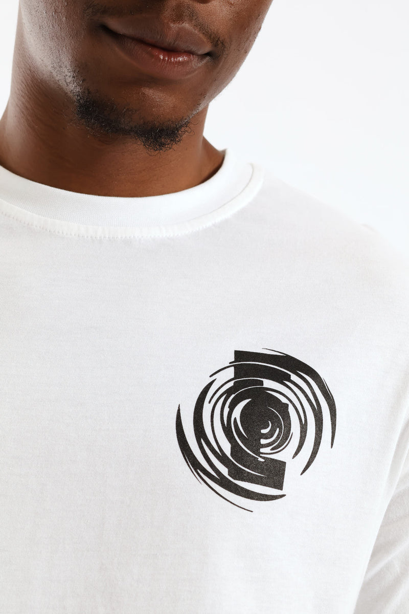 Front & Back Printed Tee - White