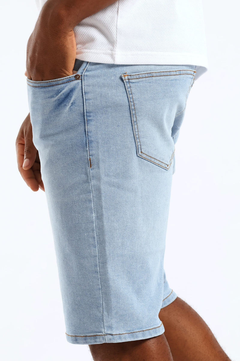 Worn In Denim Short - Light Wash