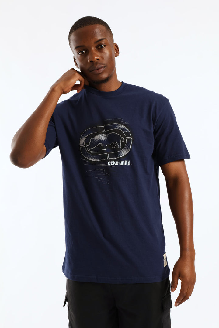 Angled Tee - Navy