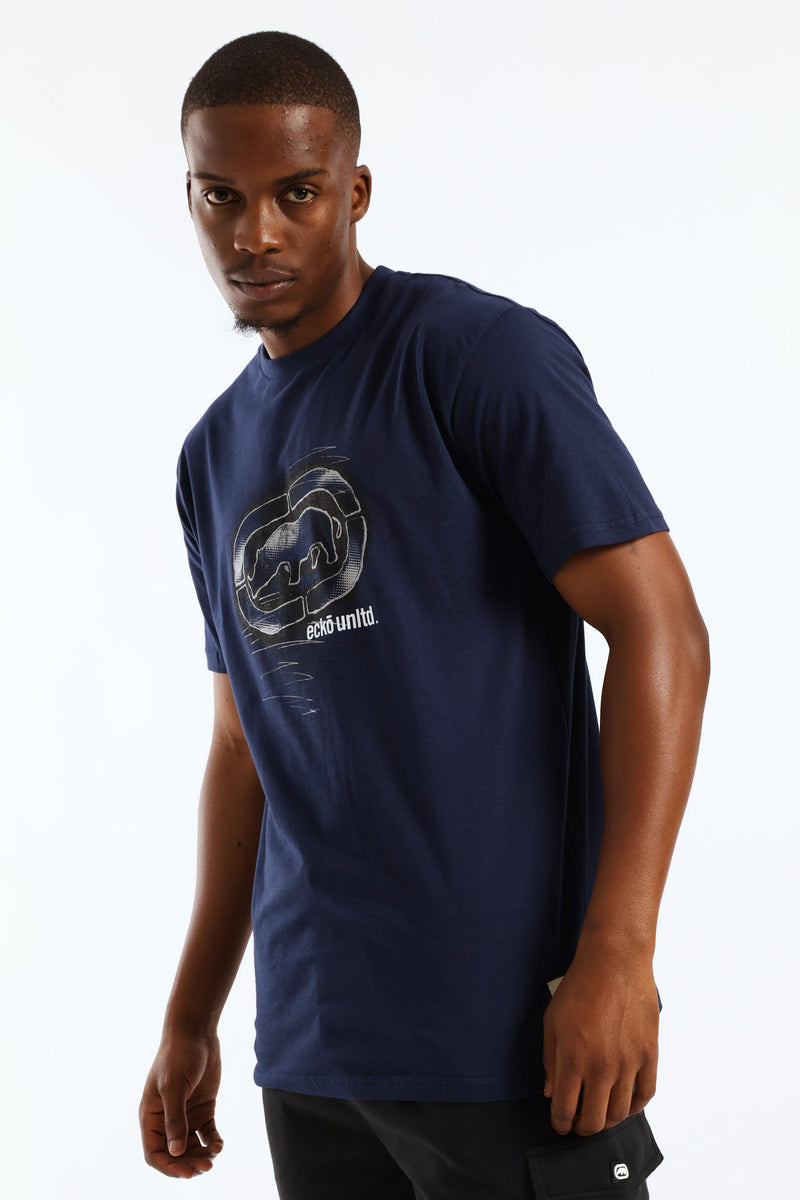 Angled Tee - Navy