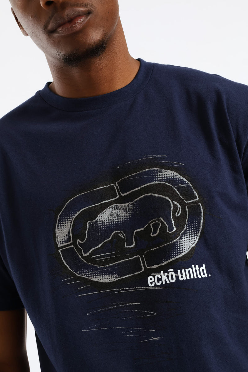 Angled Tee - Navy