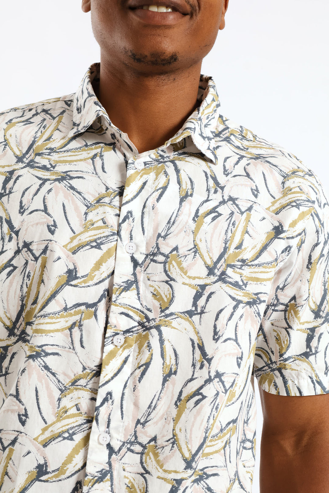 Floral Regular Shirt - White/Khaki