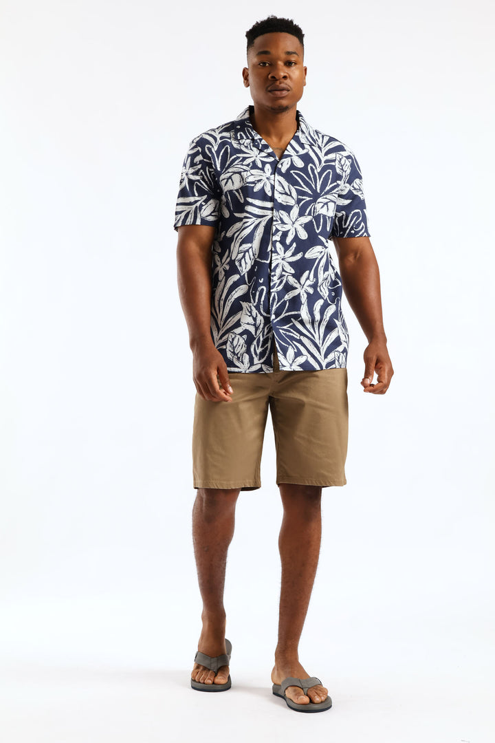 Island Floral Resort Shirt - Blue