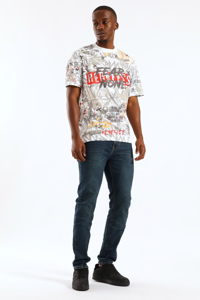 All Over Print Tee - White