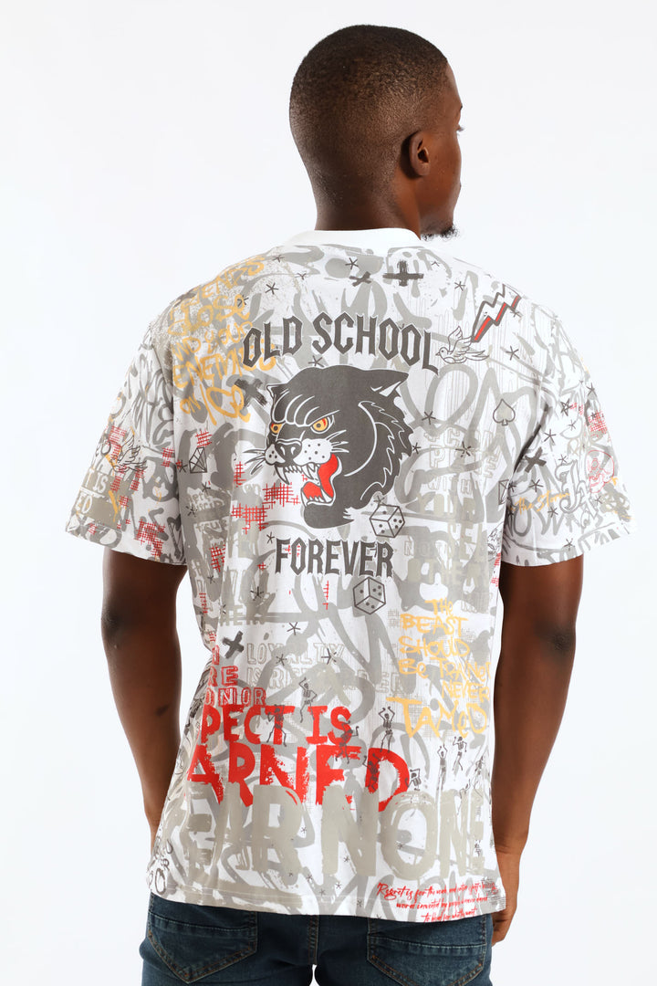 All Over Print Tee - White