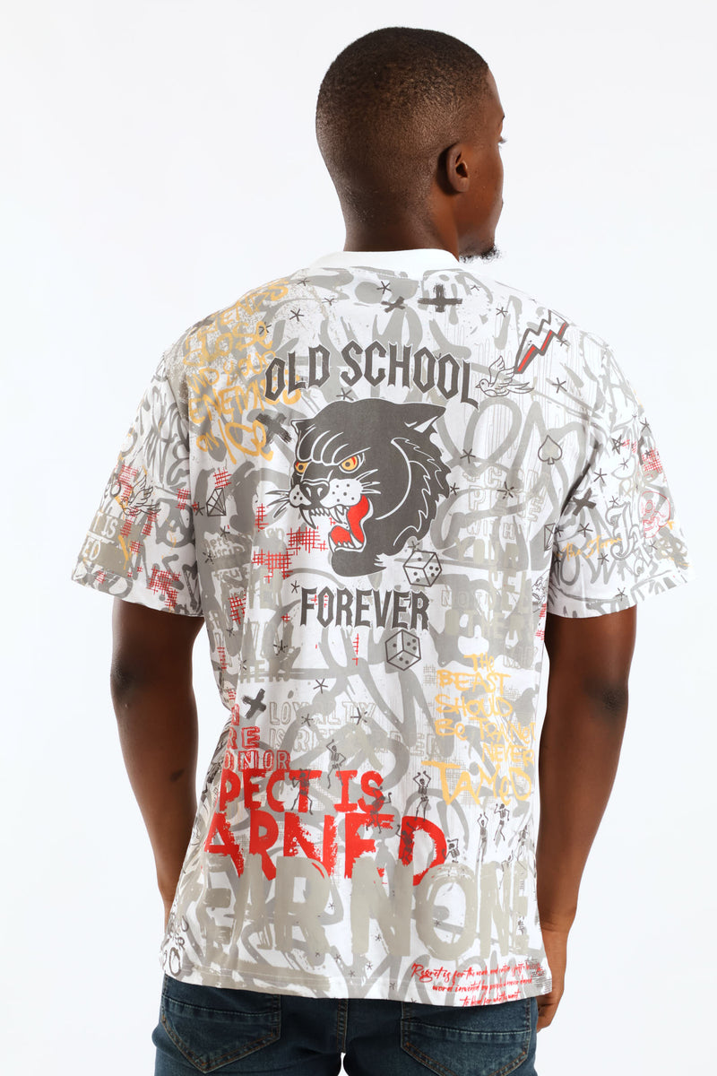 All Over Print Tee - White