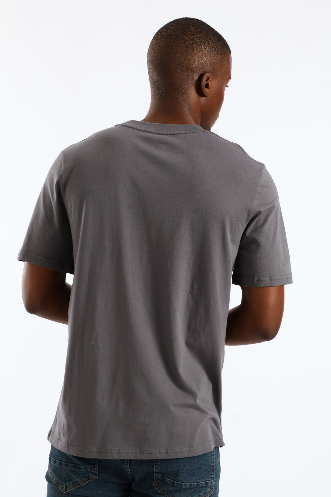 Racer Front Print Tee - Grey