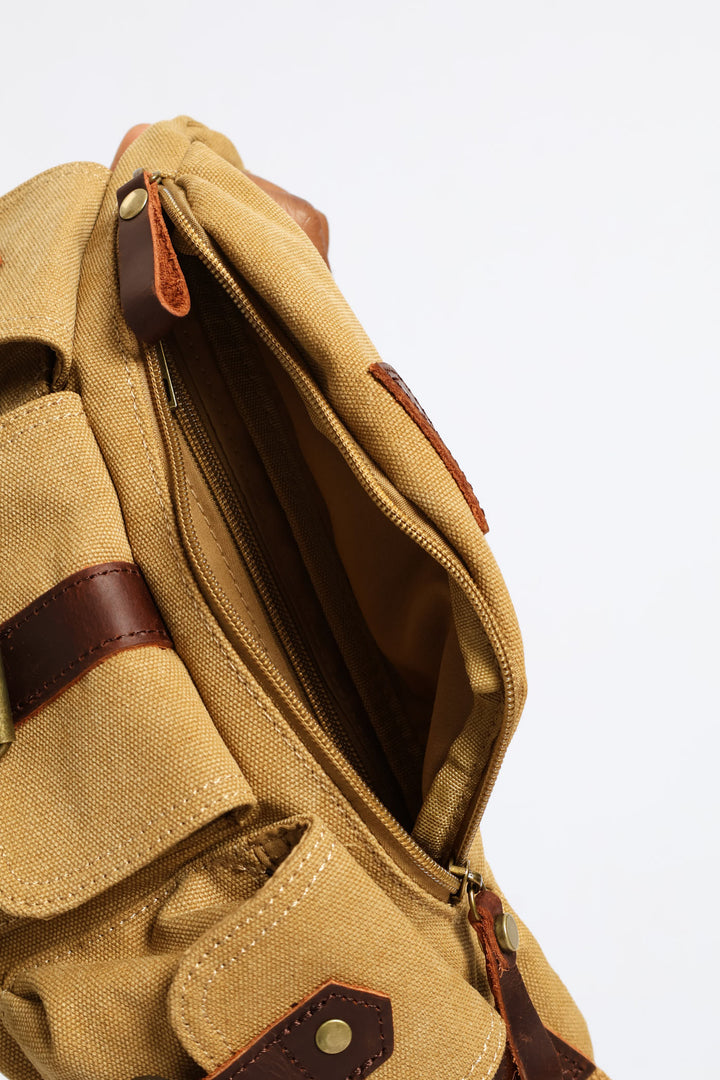 Canvas Crossbody Bag - Brown
