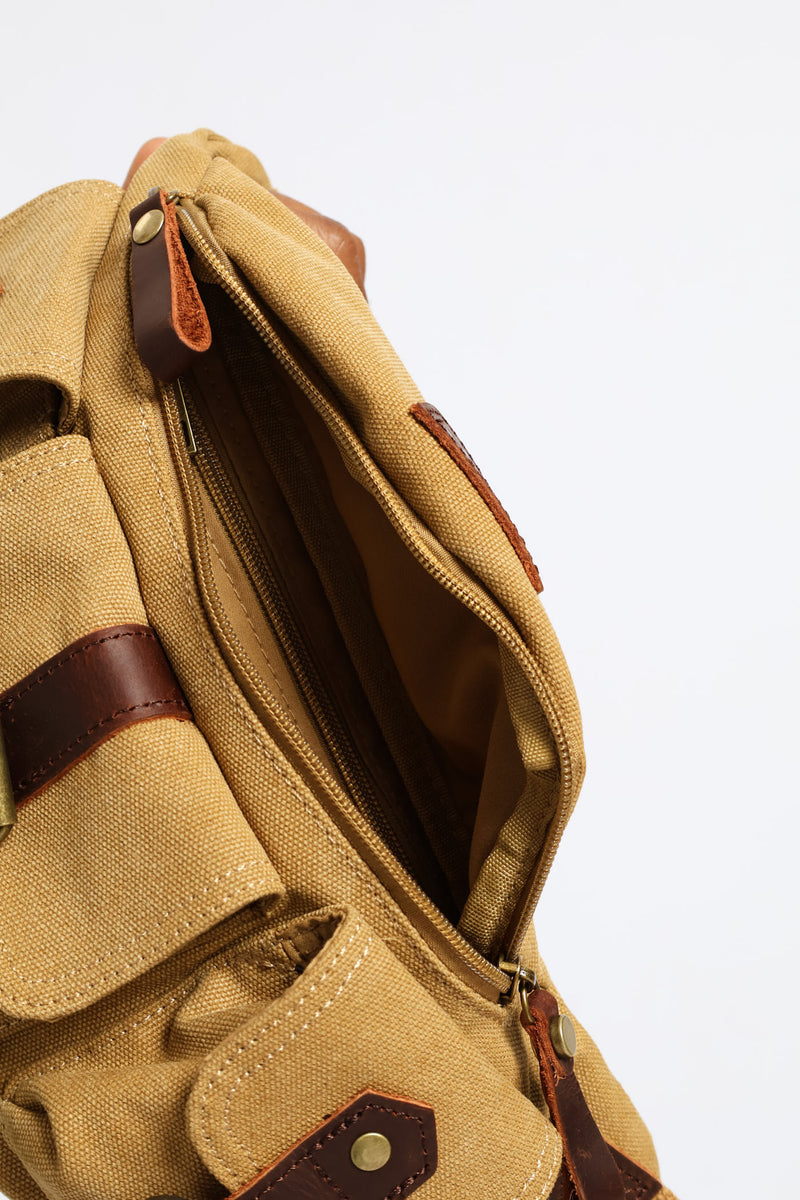 Canvas Crossbody Bag - Brown