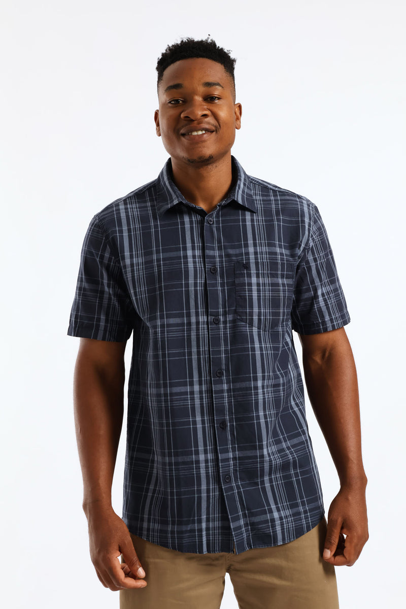 Regular Check Shirt - Navy