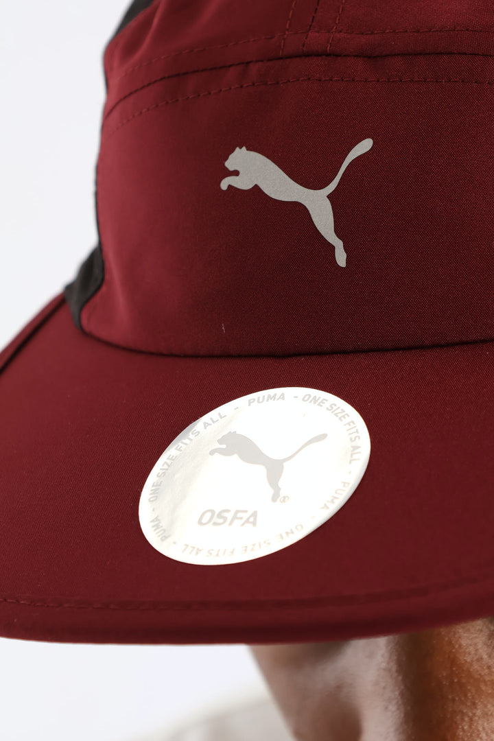 Essential Running 5 Panel Cap - Burgundy