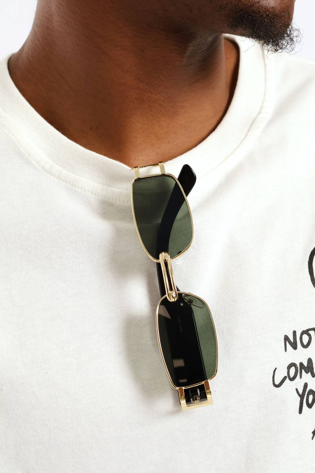 Retro Slim Metal Sunglasses - Gold