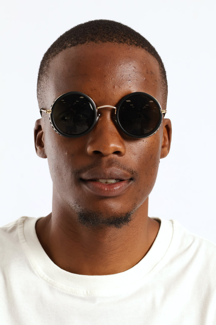 Round Side Winder Sunglasses - Black