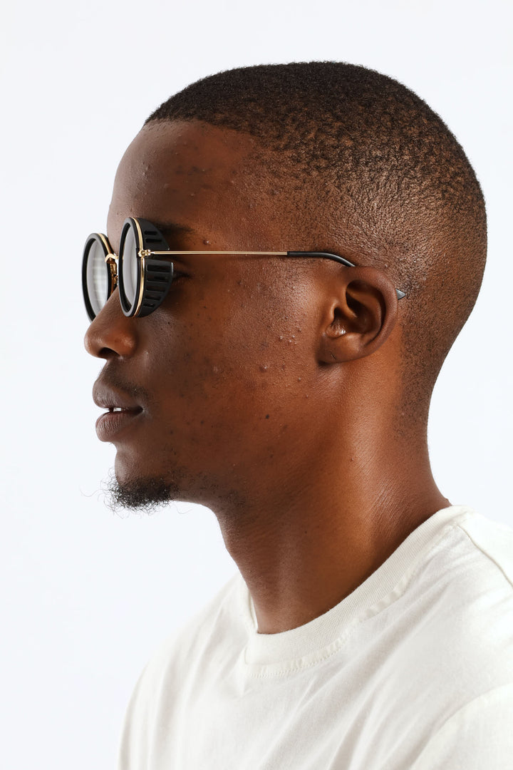 Round Side Winder Sunglasses - Black