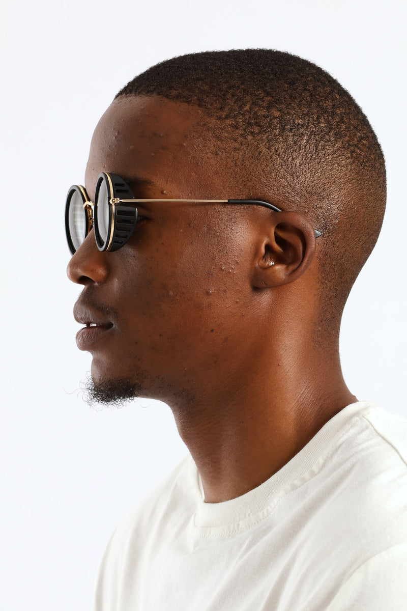 Round Side Winder Sunglasses - Black
