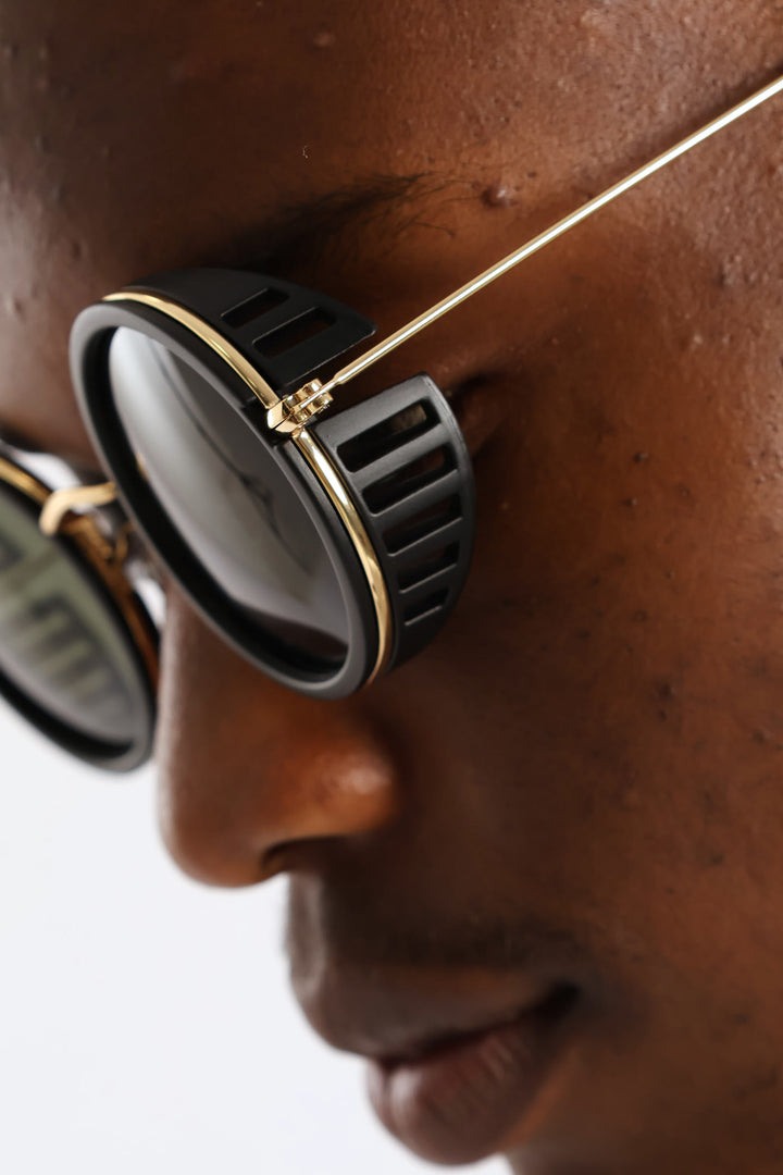 Round Side Winder Sunglasses - Black