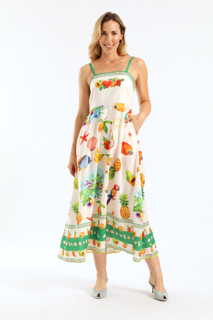 Strappy Boobtube A-Line Floral Maxi Dress - Multi