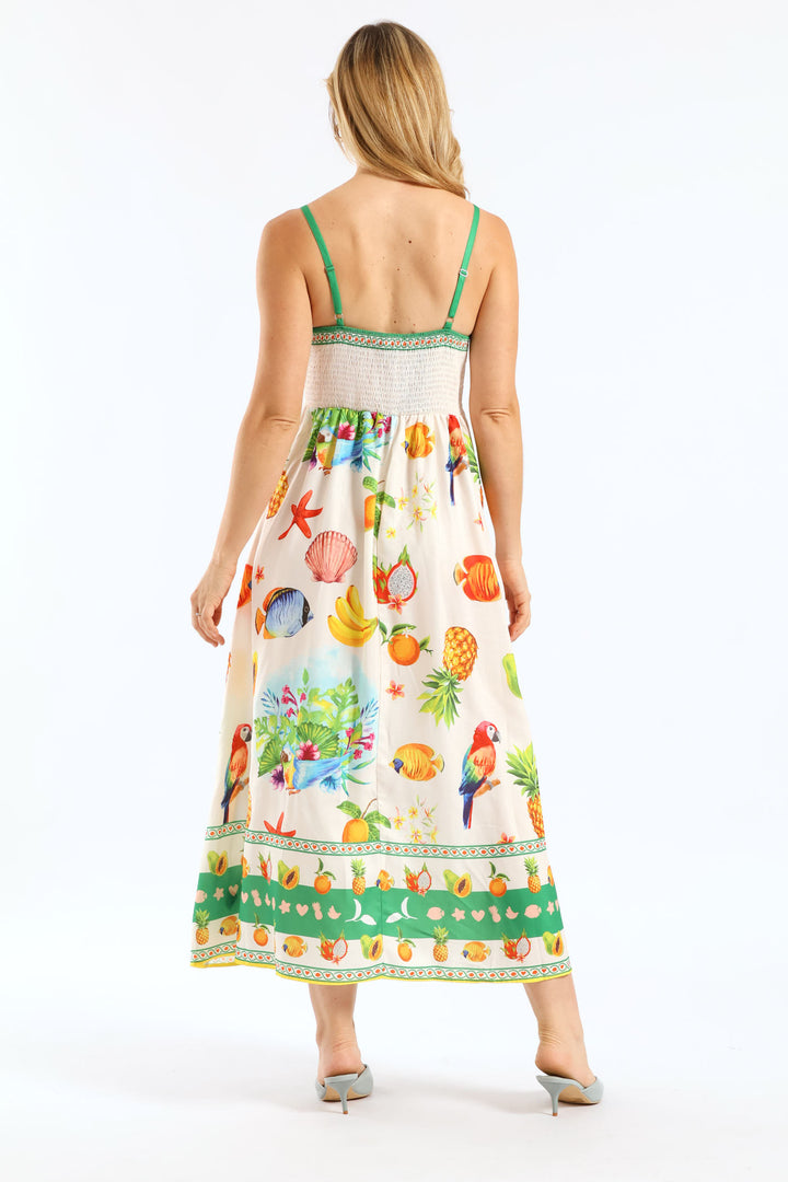 Strappy Boobtube A-Line Floral Maxi Dress - Multi