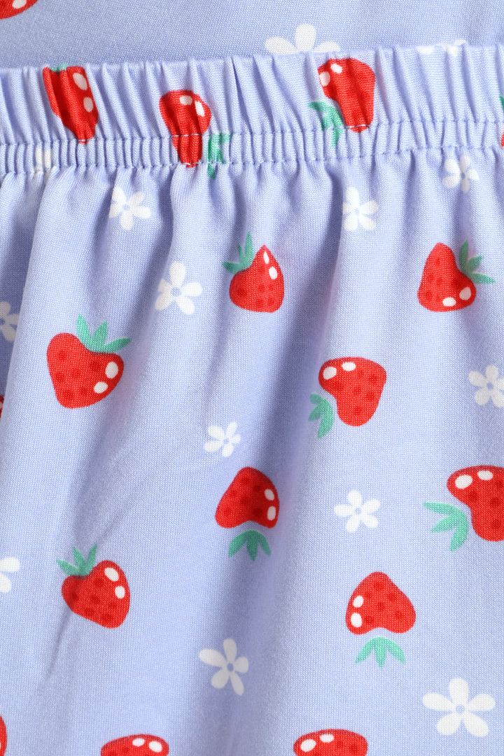 Strawberries Soft Touch Cami & Short Set - Blue
